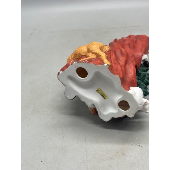 traditions porcelain collectable Santa Claus figurine reindeer tree red 8" READ - Picture 6 of 6